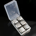 304 stainless stone cube for wine 6 pack silver