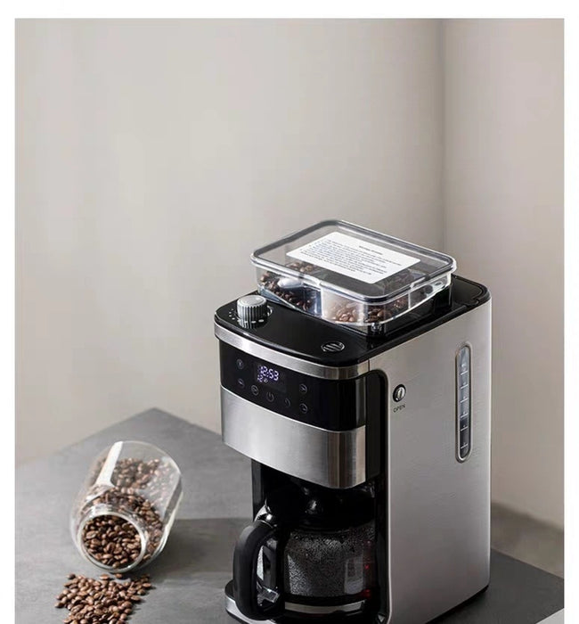 12-Cup Automatic Drip Coffee Machine with 8 Grinding Options in Stainless Steel