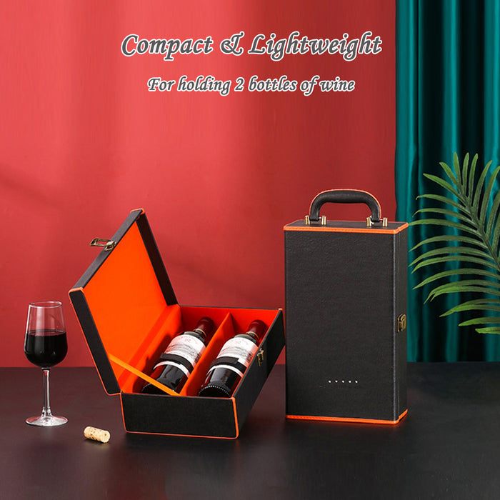 2 Bottle Wine Box in PU Leather Wine Gift Box
