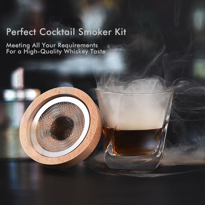 Cocktail Smoker Top with Stone Ice Cube Whiskey Stone Set Wood Chips